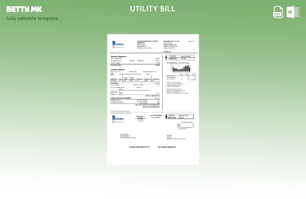 Шаблон за комунални сметки во модерен стил на САД Калифорнија SoCal Gas